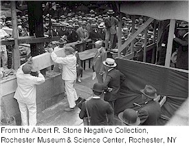 George Todd lays the cornerstone of the new Chamber of Commerce