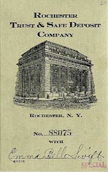 Rochester Trust & Safe Deposit Company bank book cover.