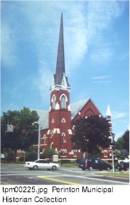 The Steeple of First Baptist Church in Fairport.