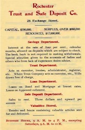 Rochester Trust and Safe Deposit informational pamphlet.