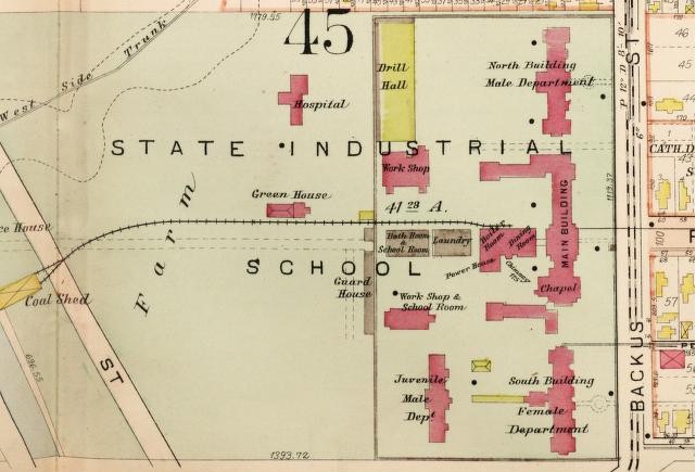 From 1900 Plat, map of grounds of State Industrial School.