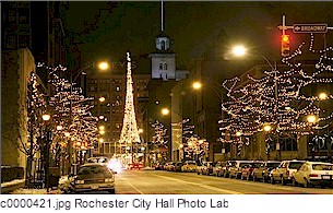 Liberty Pole with holiday decorations.